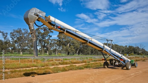 An Auger Parked in a Paddock Near Savernake NSW photo