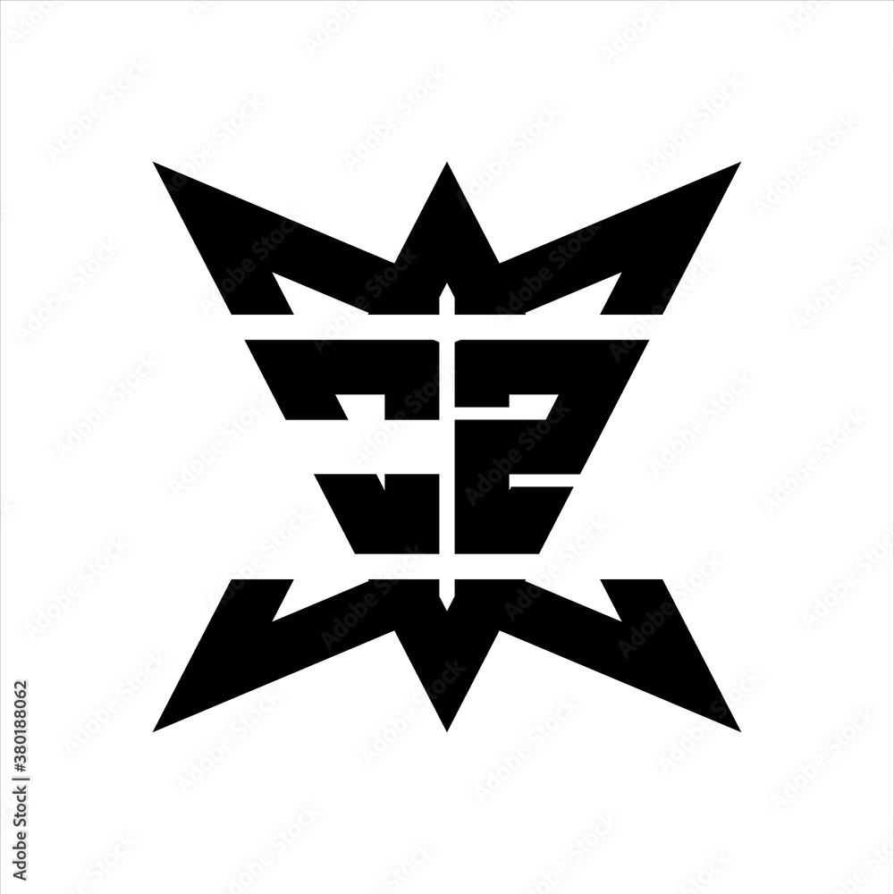 OZ Logo monogram with crown up down side design template OZ Logo monogram with crown up down side design template