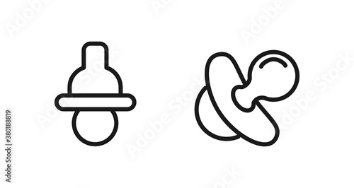 baby dummy line icon set. baby dummy