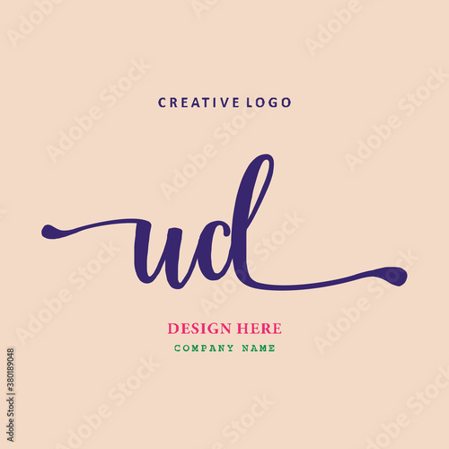 pharmacy logo letter UD is simple, easy to understand and authoritative