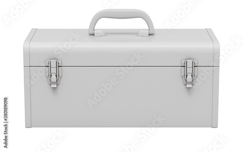 Clay render of retro toolbox isolated on white background - 3D illustration