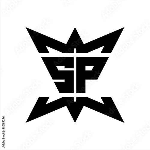 SP Logo monogram with crown up down side design template