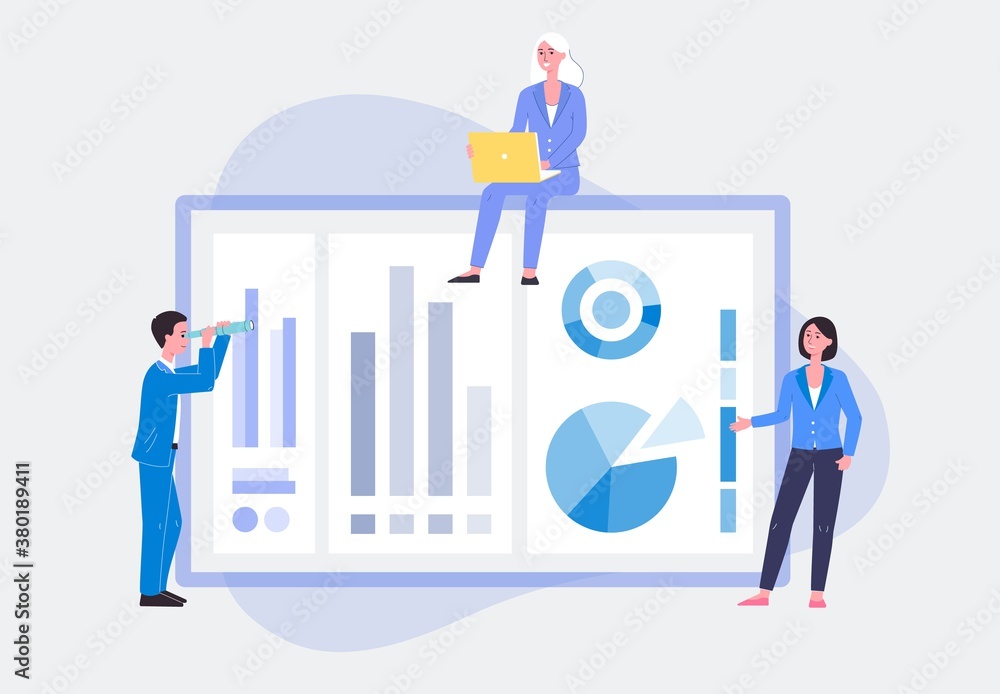Vector isolated illustration of data analysis. Vector isolated illustration of data analysis.