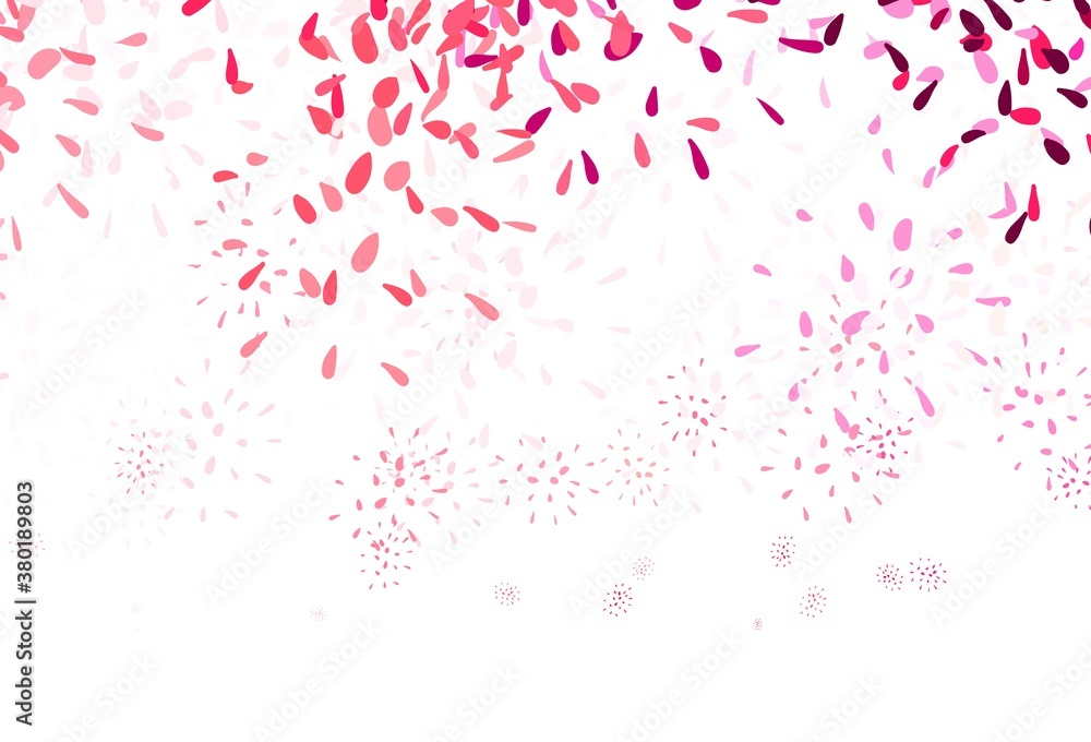 Light Pink, Red vector elegant template with leaves.