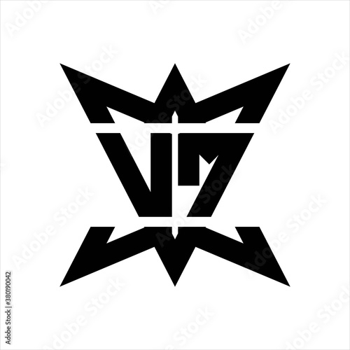 VM Logo monogram with crown up down side design template