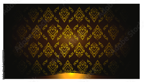 Background elegant creative Thai Pattern gold modern.