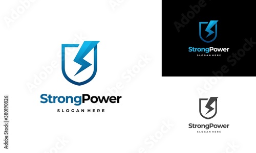 Safe Energy Logo template, Strong Power Logo designs vector illustration