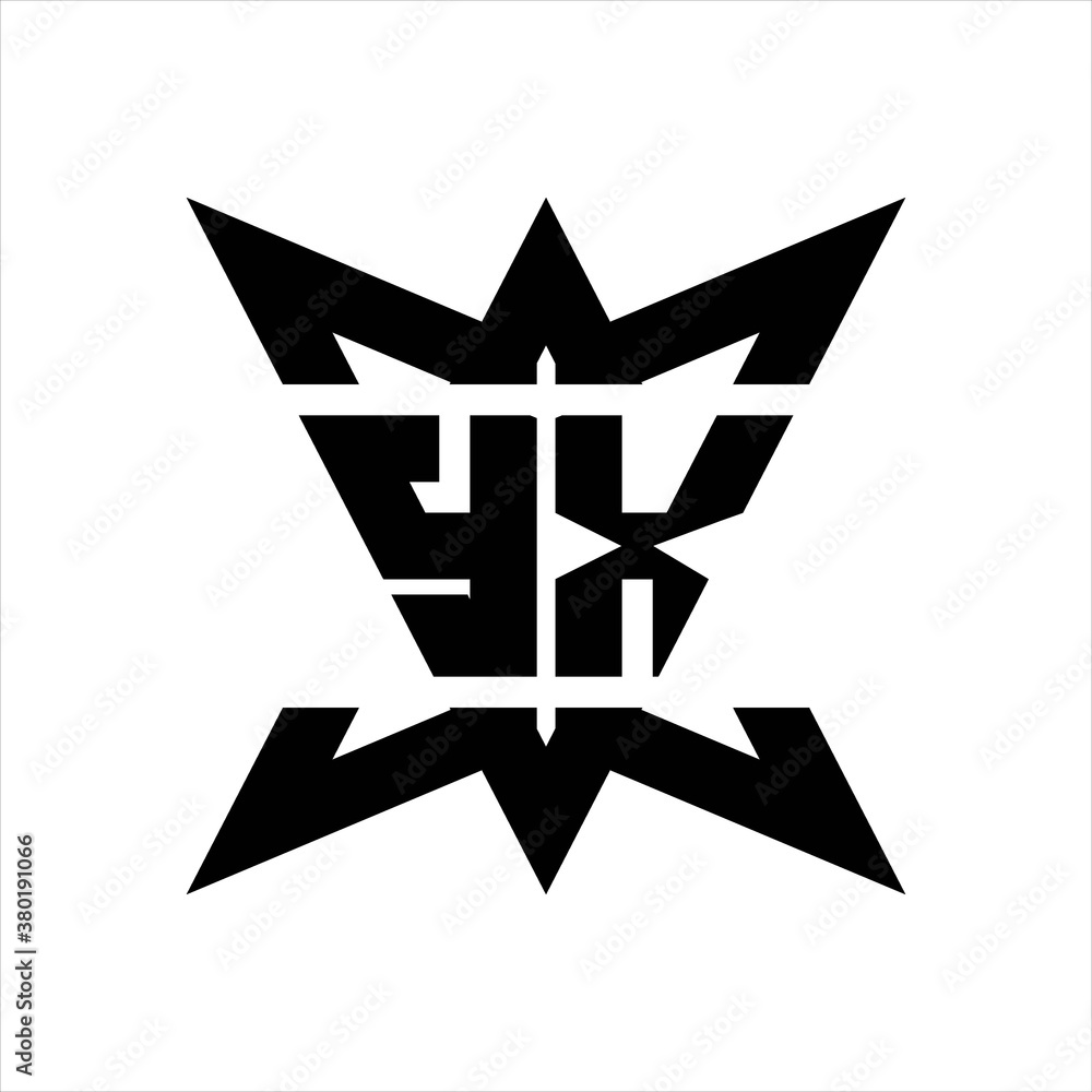 YX Logo monogram with crown up down side design template