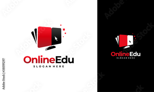 Online Education logo designs concept, Computer Book logo designs template