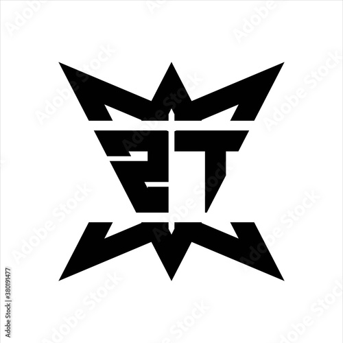 ZT Logo monogram with crown up down side design template