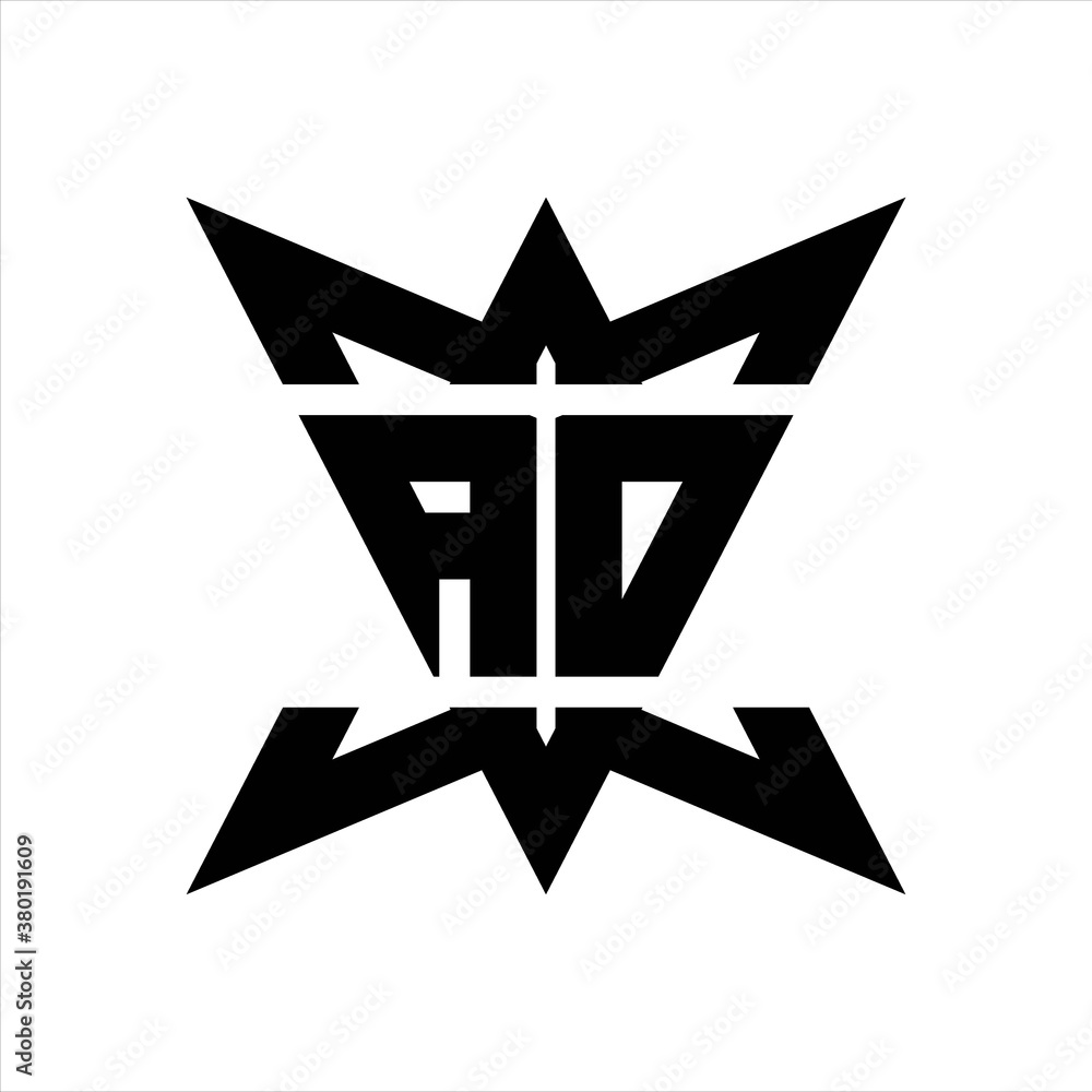 AD Logo monogram with crown up down side design template AD Logo monogram with crown up down side design template