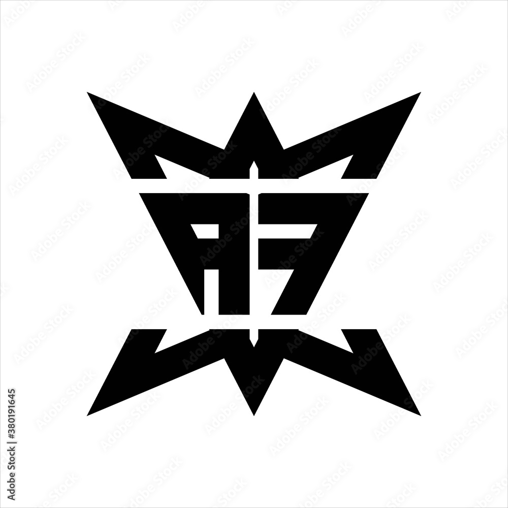 AF Logo monogram with crown up down side design template AF Logo monogram with crown up down side design template