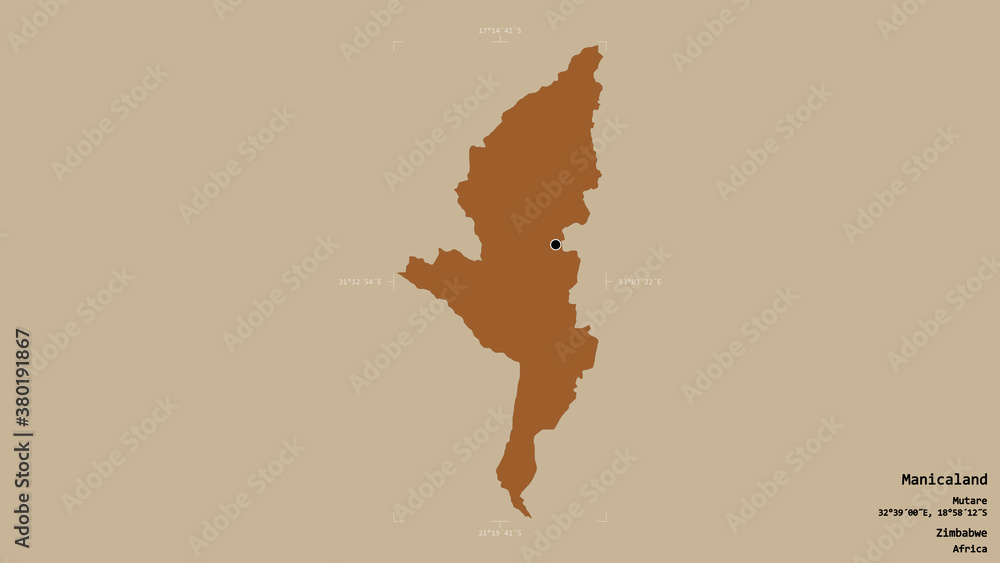 Fototapeta premium Manicaland - Zimbabwe. Bounding box. Pattern