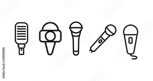 microphone line icon. press microphone . studio microphone
