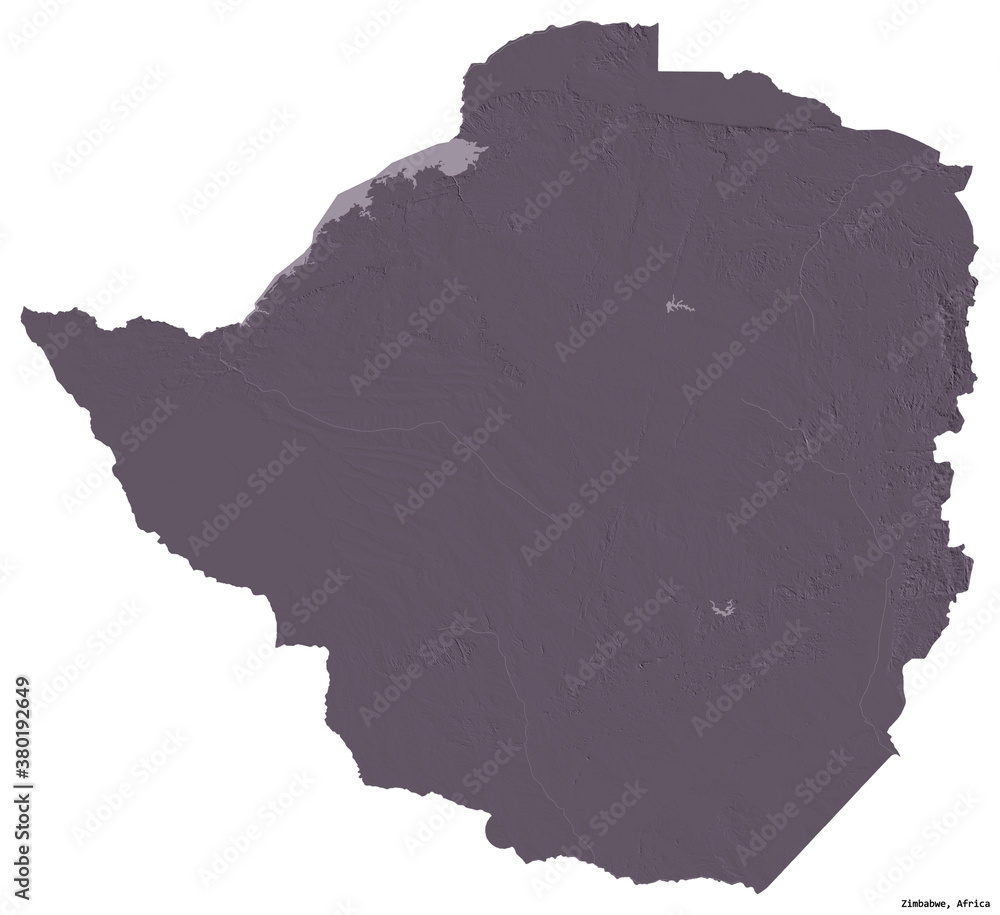 Zimbabwe on white. Administrative Zimbabwe on white. Administrative
