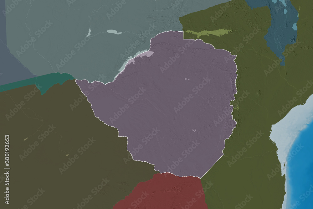 Zimbabwe outlined. Administrative