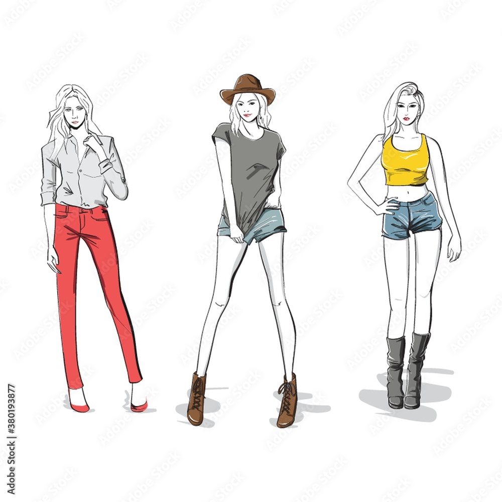 collection of fashion model sketches collection of fashion model sketches