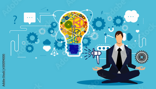 illustration Guidelines Business startup to success Creativity modern Idea and Concept flat design.