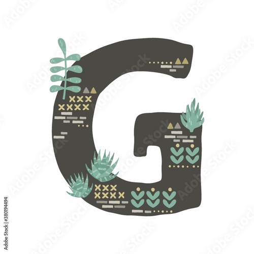 Succulent inspired letter G