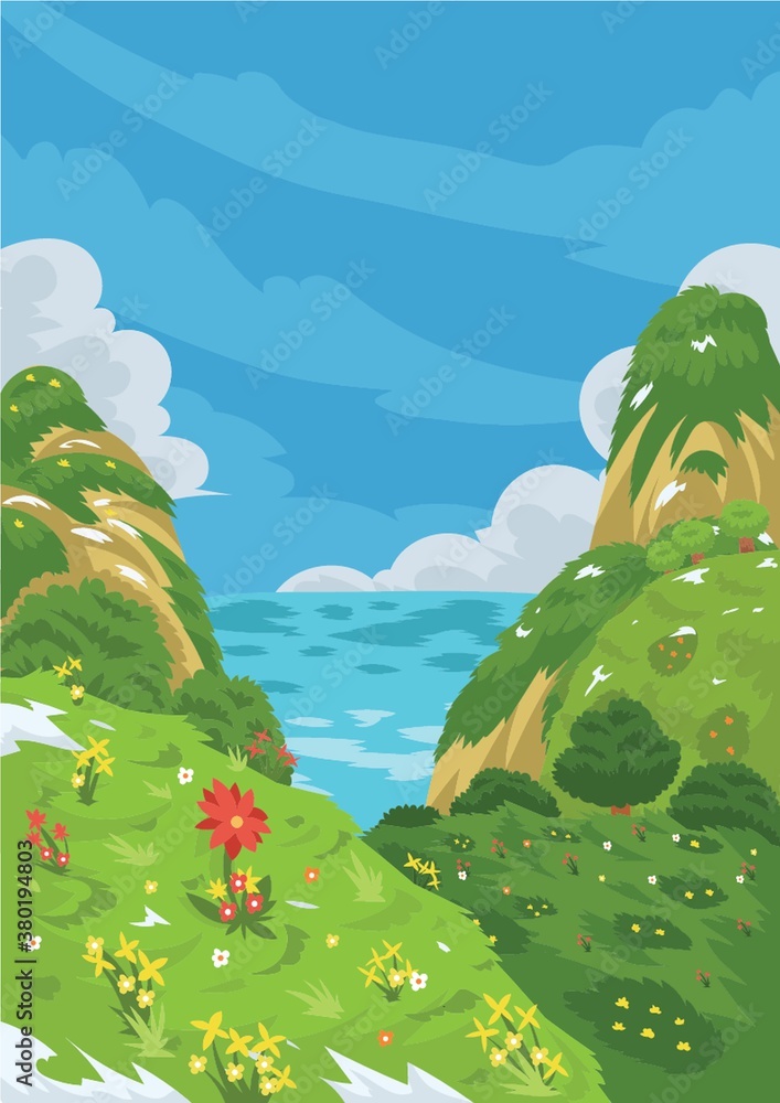 Naklejka premium Spring time in a valley