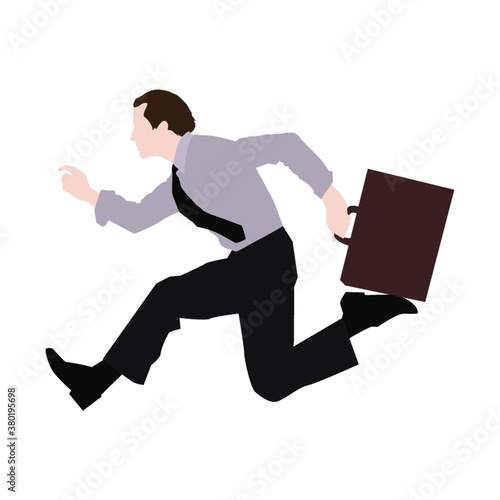 businessman rushing with briefcase