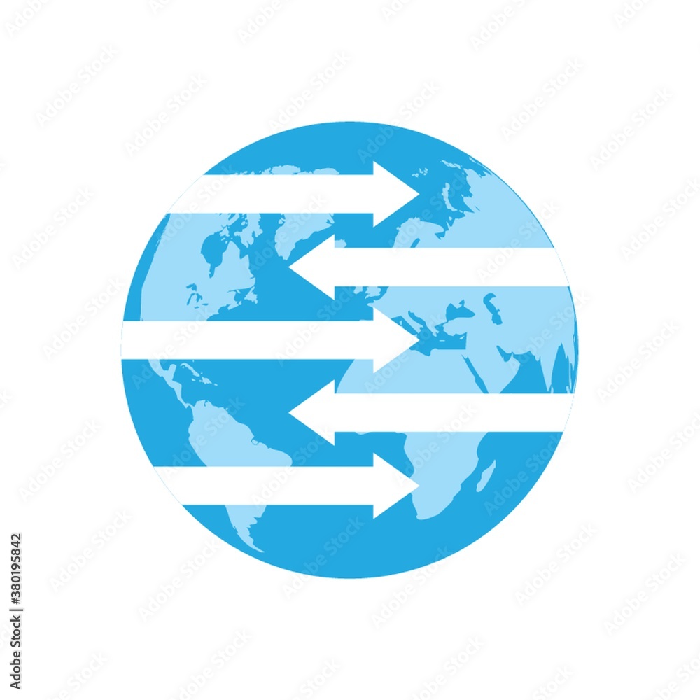 Earth globe with arrows concept Earth globe with arrows concept