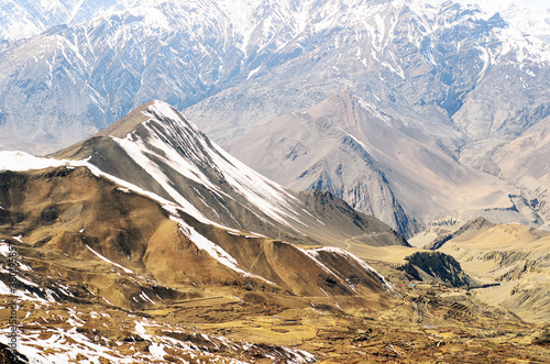 Aerial view to the mountains photo