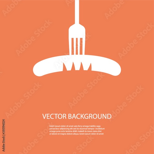 fork with sausage background design
