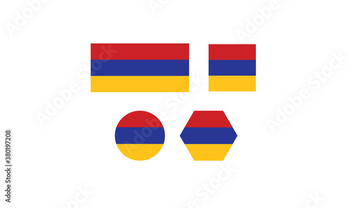 Free Download Armenia flag set shape symbol vector illustration - GFXLoad
