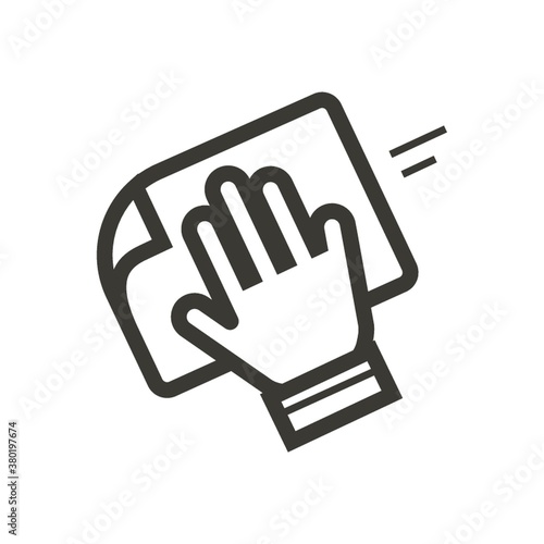 hand wiping with cloth