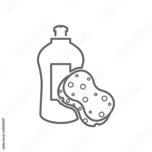 Dishwasher detergent with sponge