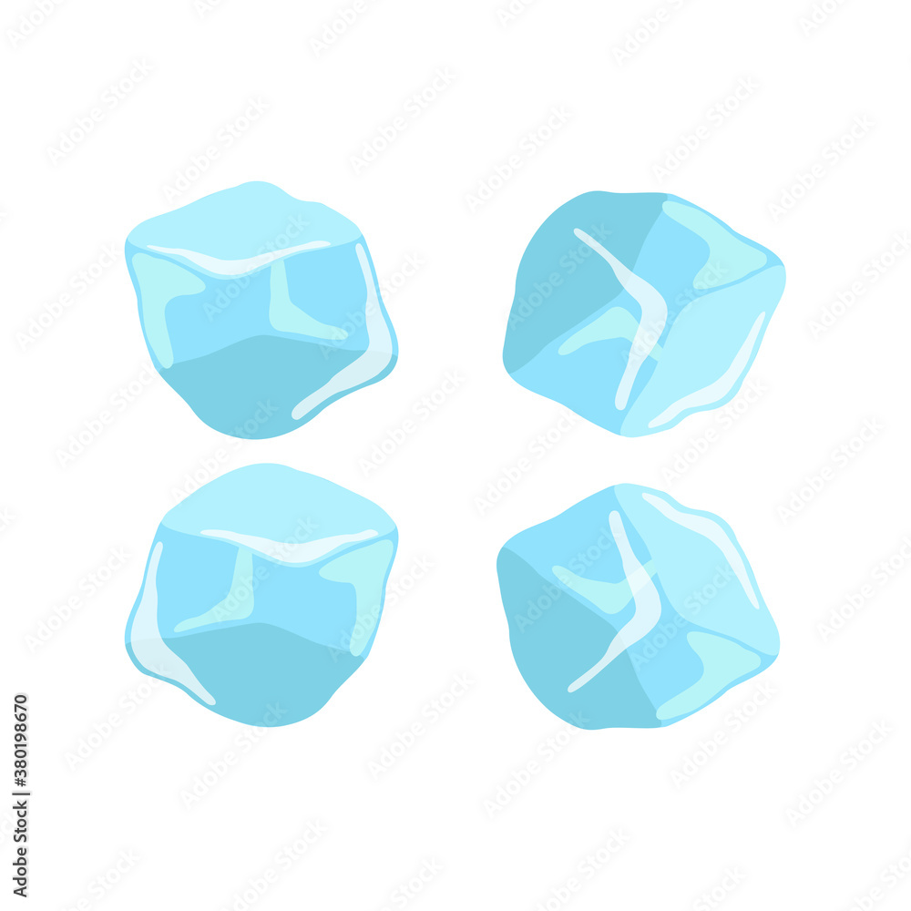 Naklejka premium Ice cube vector cartoon design.
