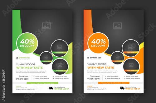 Food flyer, poster and restaurant menu template