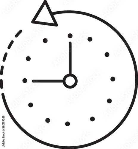 Clock with anticlockwise icon