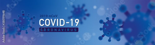 covid 19 coronavirus banner blue