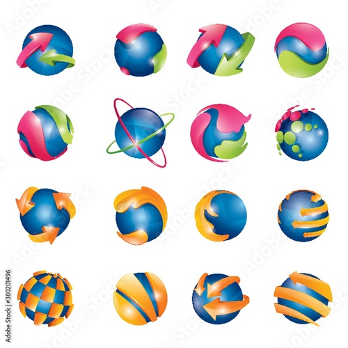 Set of globe design icons