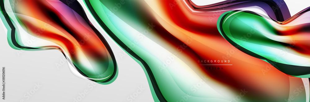 Vector abstract background, flowing liquid style bubble with metallic, color quicksilver chrome texture and color glow effects Vector abstract background, flowing liquid style bubble with metallic, color quicksilver chrome texture and color glow effects