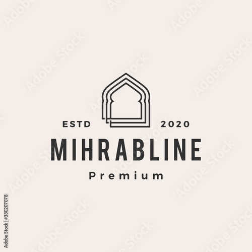 mihrab hipster vintage logo vector icon illustration photo