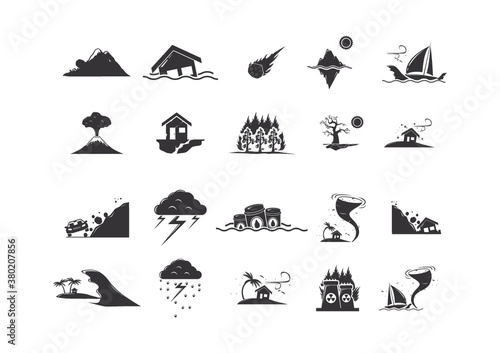 Set of natural disaster icons