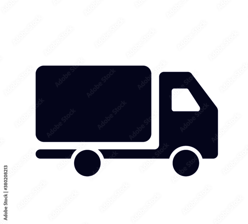 truck icon illustration with rounded edges, to mean delivery of products to home truck icon illustration with rounded edges, to mean delivery of products to home
