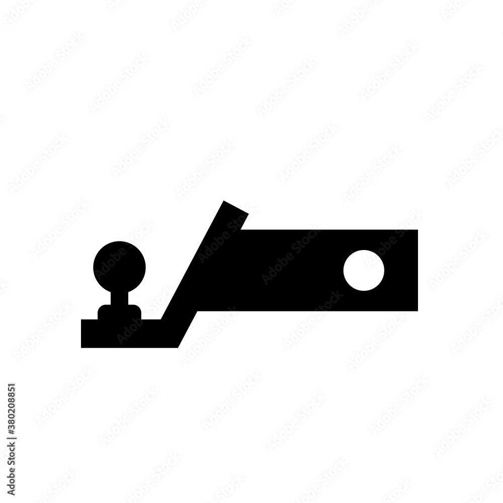 Trailer hitch black silhouette. Vector