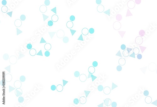 Light Blue, Red vector background with polygonal style with circles.