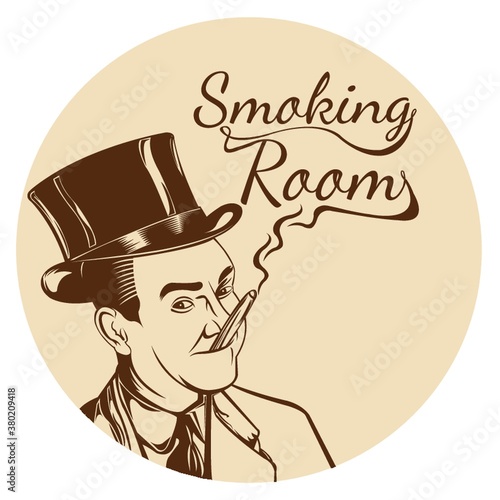 Smoking room sign concept