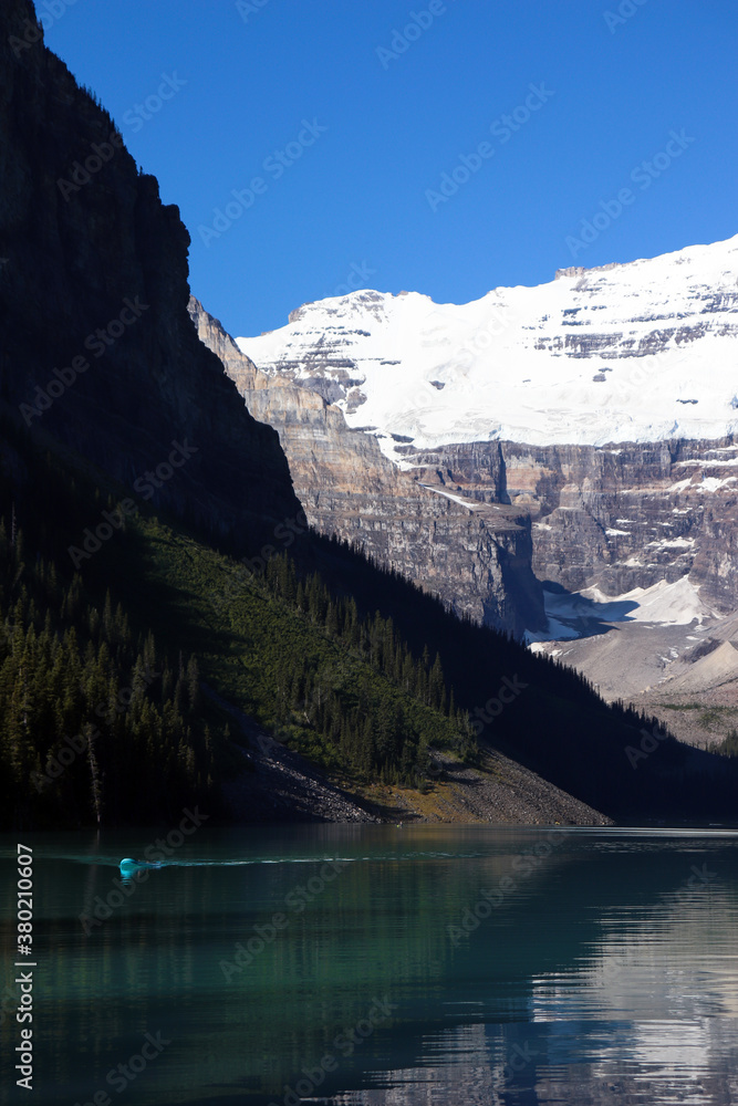 A views of lake and mountain in canada . Travel and Hd wallpapers concept.