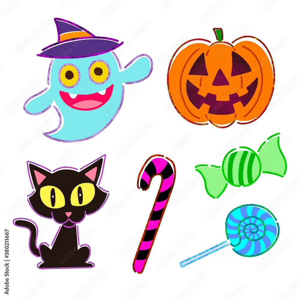 Naklejka premium ハロウィン キャラクターセット