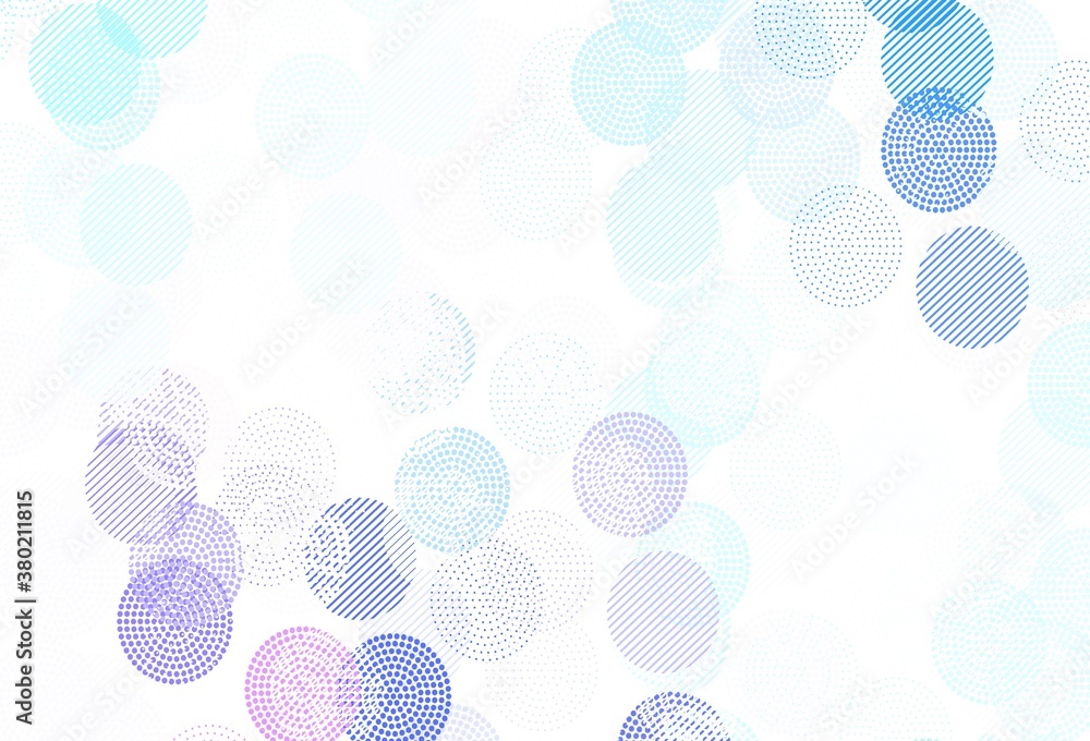 Light Pink, Blue vector backdrop with dots. - obrazy, fototapety, plakaty 