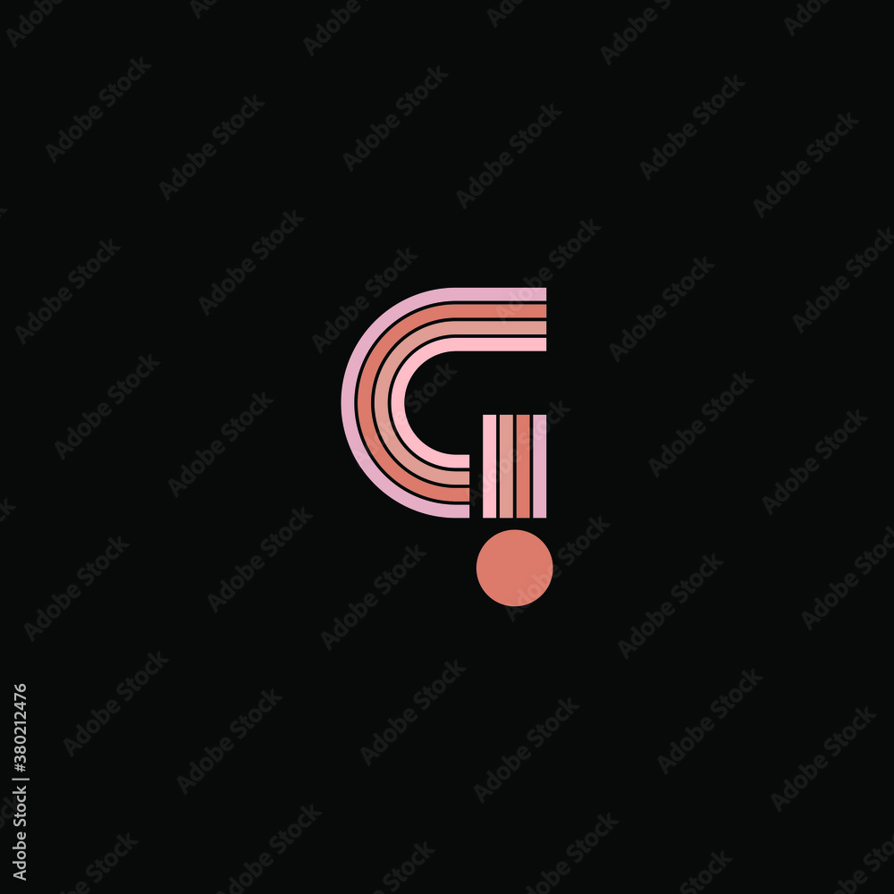 Line letter G logotype pastel colors. Unique modern for company and business identity - obrazy, fototapety, plakaty 