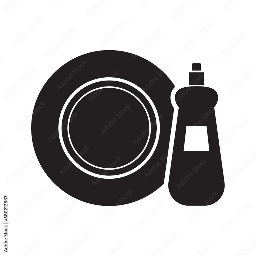 Dishwasher detergent with a plate Dishwasher detergent with a plate