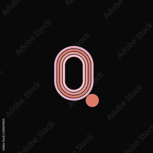 Line letter Q logotype pastel colors. Unique modern for company and business identity photo