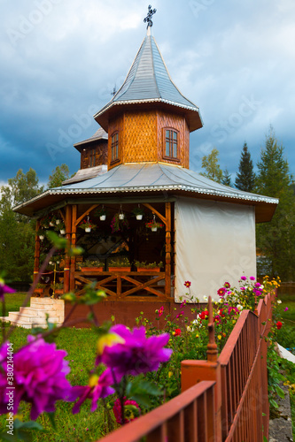 Traditional wooden church in Carlibaba village, Romania